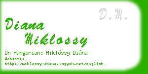 diana miklossy business card