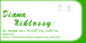 diana miklossy business card